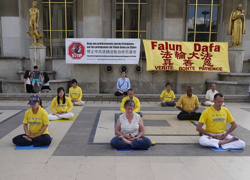 图1：法轮功学员演示功法