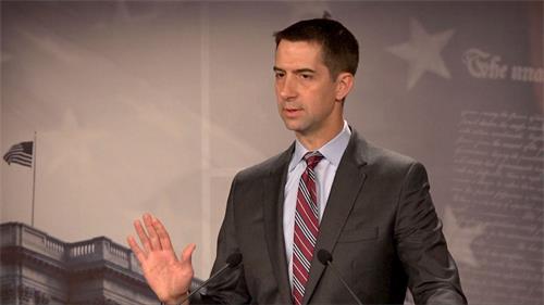 '图2：美国联邦参议员汤姆·科顿（Tom Cotton）说：“早就应该要求北京当局对这些令人发指的行径负责。”'